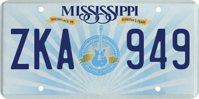 MS license plate ZKA949