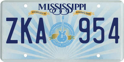 MS license plate ZKA954