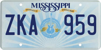 MS license plate ZKA959
