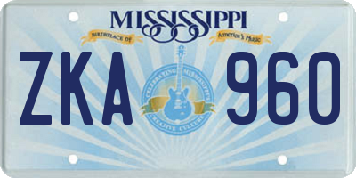 MS license plate ZKA960