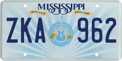 MS license plate ZKA962
