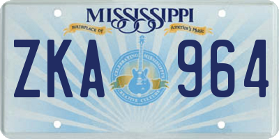 MS license plate ZKA964