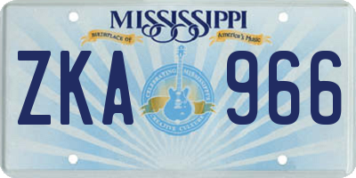 MS license plate ZKA966