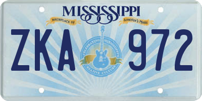 MS license plate ZKA972
