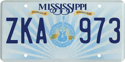 MS license plate ZKA973