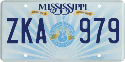 MS license plate ZKA979