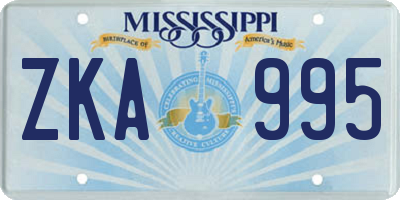 MS license plate ZKA995