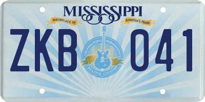 MS license plate ZKB041