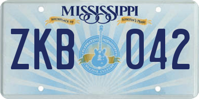 MS license plate ZKB042
