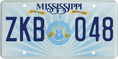 MS license plate ZKB048