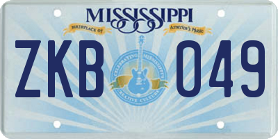 MS license plate ZKB049