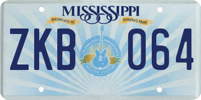 MS license plate ZKB064