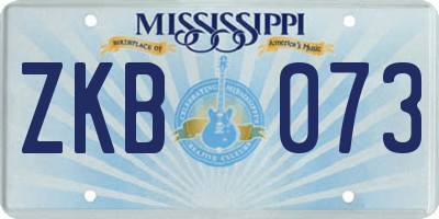 MS license plate ZKB073