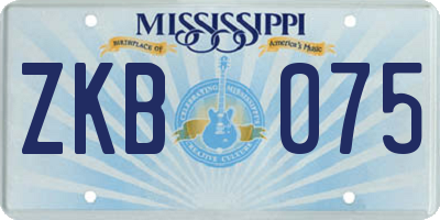 MS license plate ZKB075
