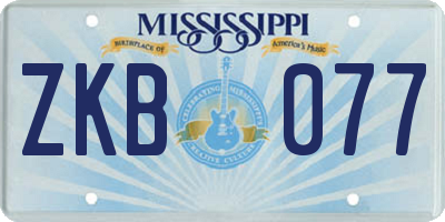 MS license plate ZKB077