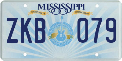 MS license plate ZKB079