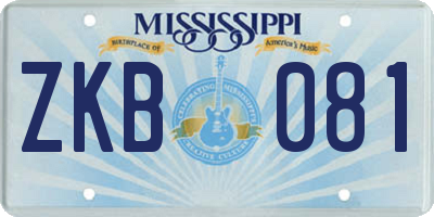 MS license plate ZKB081