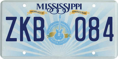 MS license plate ZKB084