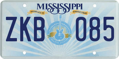 MS license plate ZKB085