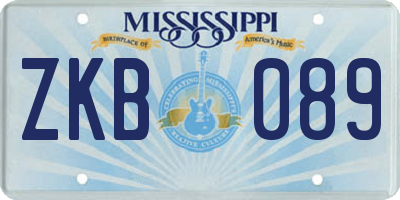 MS license plate ZKB089