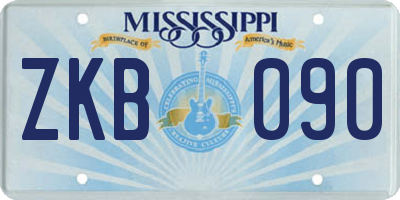 MS license plate ZKB090