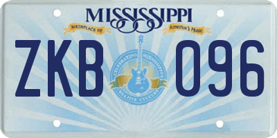 MS license plate ZKB096