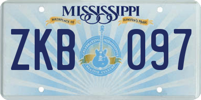 MS license plate ZKB097
