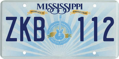 MS license plate ZKB112