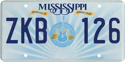 MS license plate ZKB126