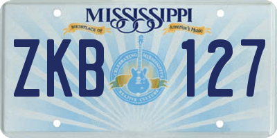 MS license plate ZKB127