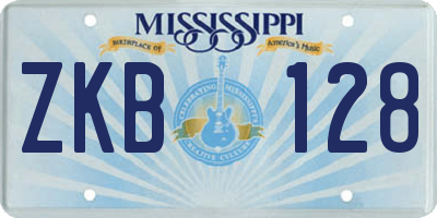 MS license plate ZKB128