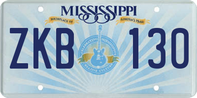 MS license plate ZKB130