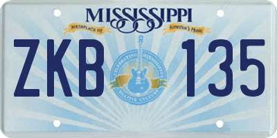 MS license plate ZKB135