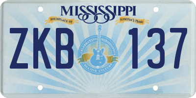 MS license plate ZKB137