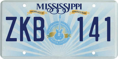 MS license plate ZKB141