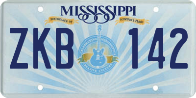 MS license plate ZKB142