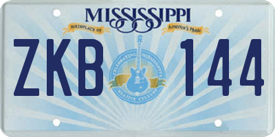 MS license plate ZKB144