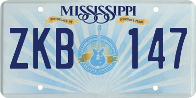 MS license plate ZKB147