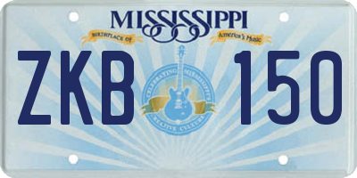 MS license plate ZKB150