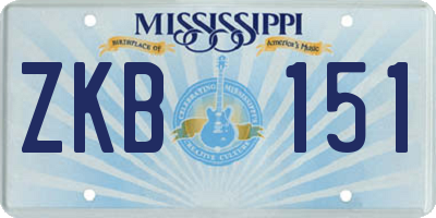 MS license plate ZKB151