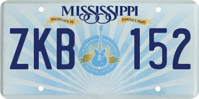 MS license plate ZKB152