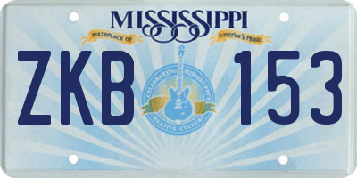 MS license plate ZKB153