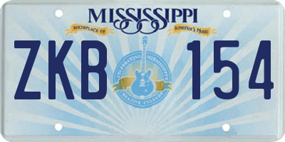 MS license plate ZKB154