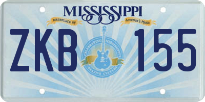 MS license plate ZKB155