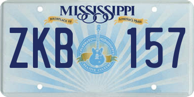 MS license plate ZKB157