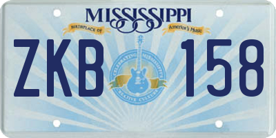 MS license plate ZKB158