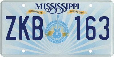 MS license plate ZKB163