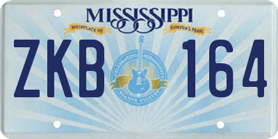 MS license plate ZKB164