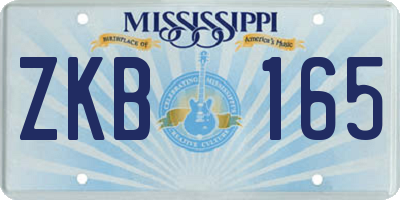 MS license plate ZKB165