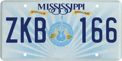 MS license plate ZKB166